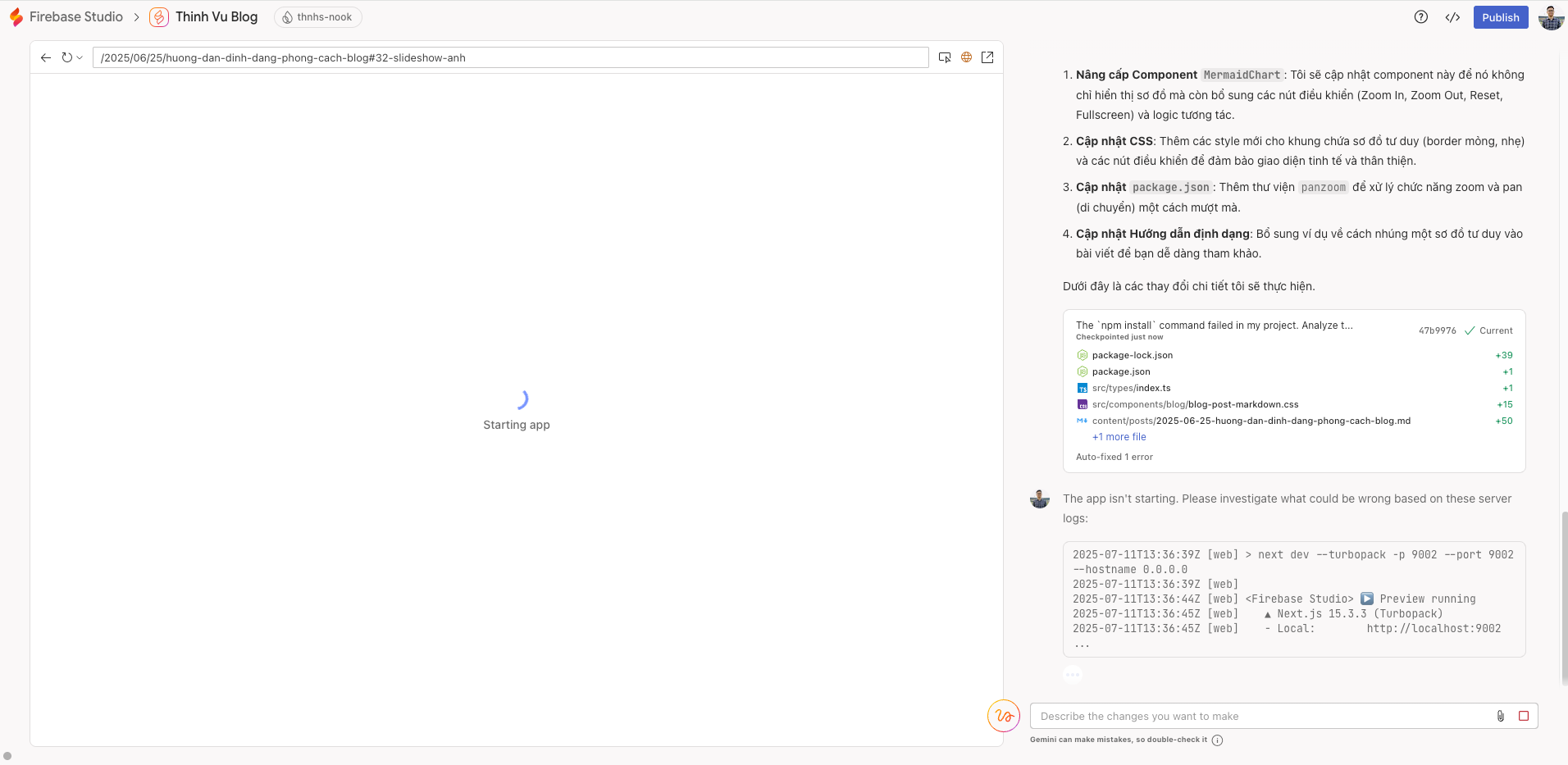 Tự động sửa lỗi nghiêm trọng khiến website không thể khởi động sau thay đổi