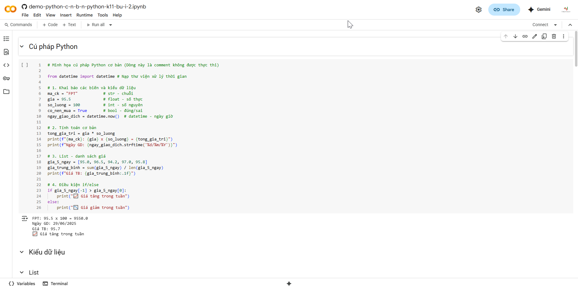 Giao diện lập trình trên Github Codespace