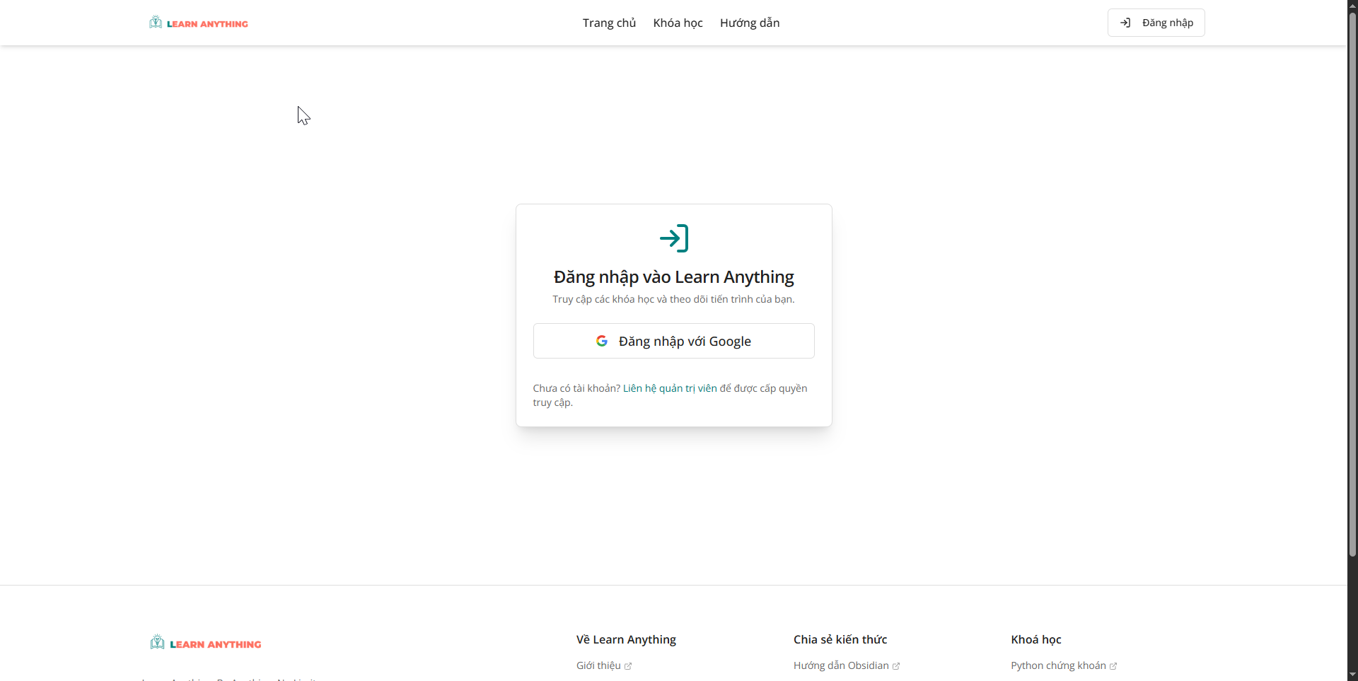 Giao diện đăng nhập đơn giản với Google