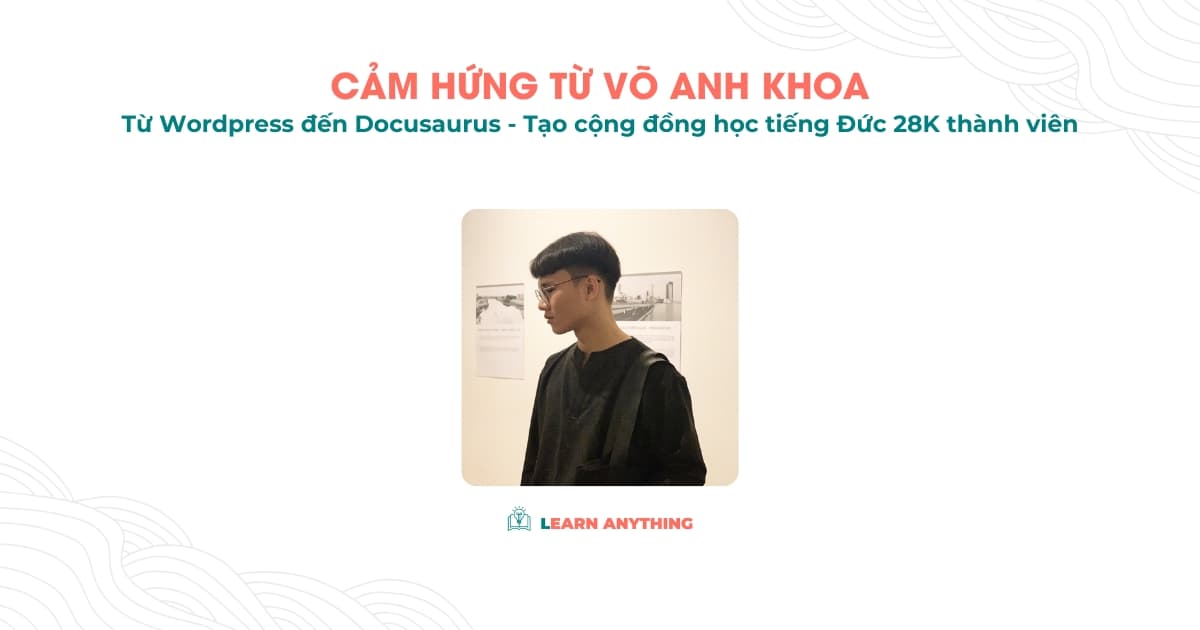 Ảnh chân dung của Võ Anh Khoa, người sáng lập cộng đồng tiếng Đức DO.vn