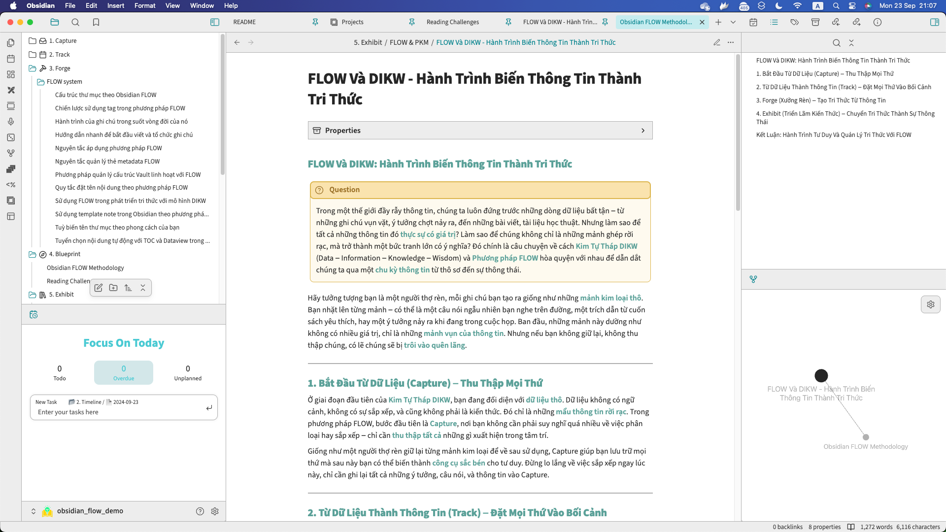 Obsidian FLOW: Hành trình biến thông tin thành thông thái.