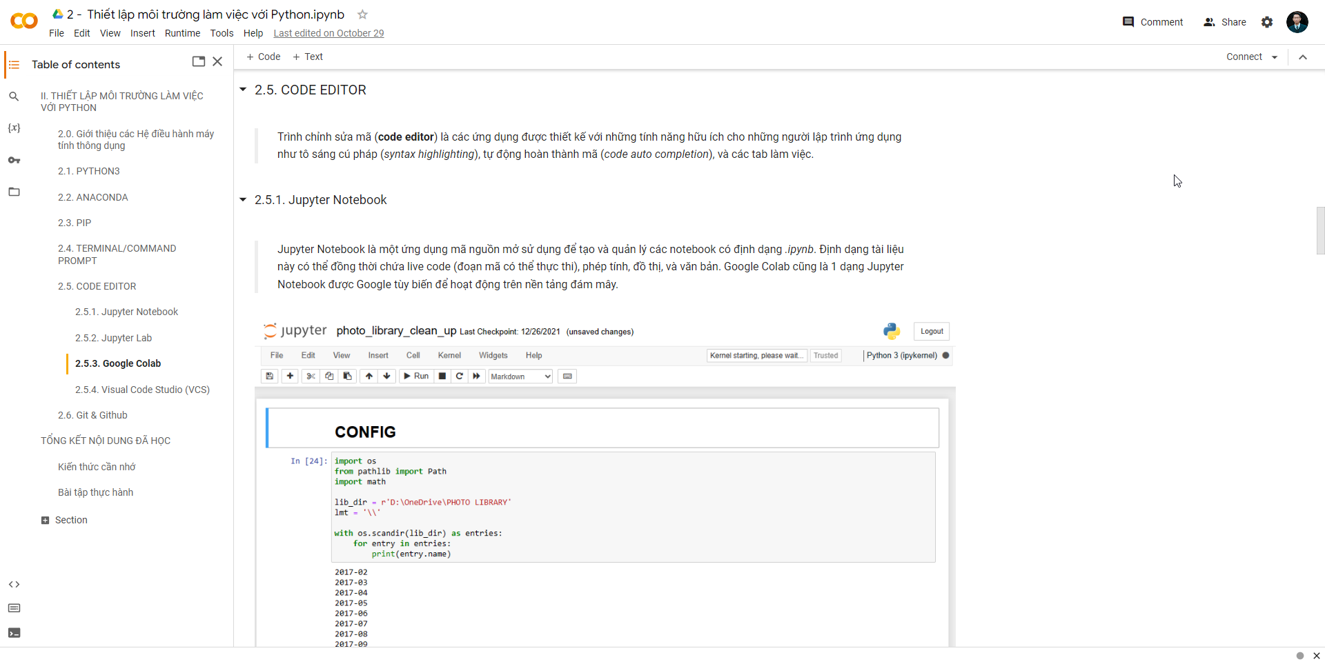 Giao diện Google Colab